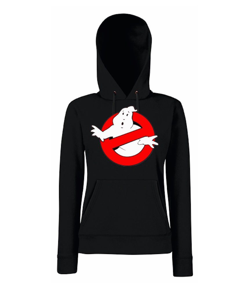Frontprint Schwarz Damen trendigem mit Youth Designz Ghostbusters Pullover Kapuzenpullover Hoodie