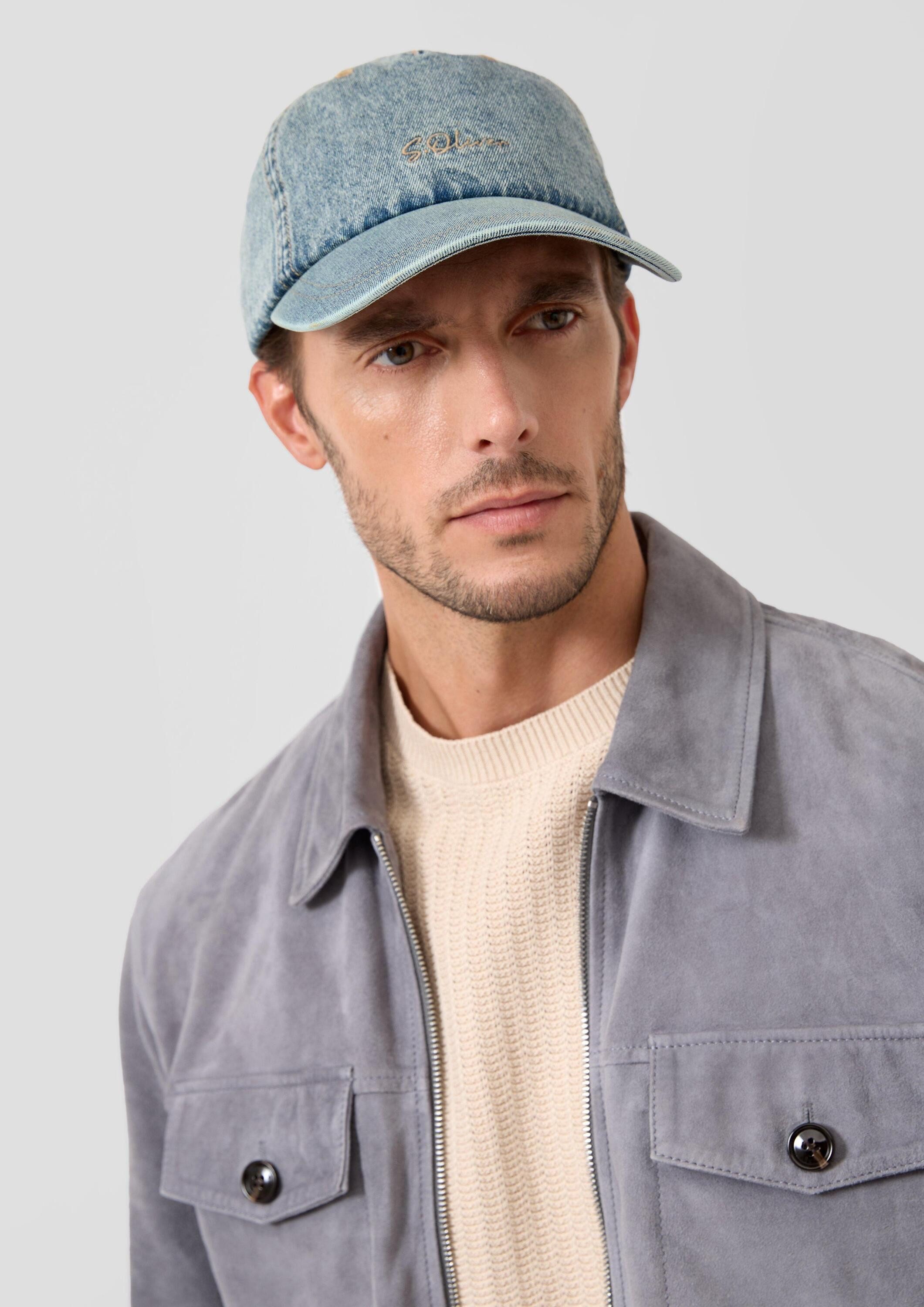 s.Oliver Snapback Cap Kappe Cap aus gewaschenem Denim mit Logo