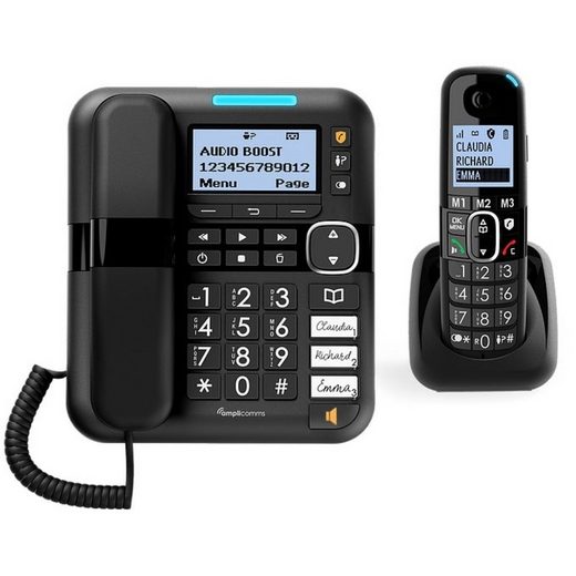 Amplicomms »BigTel 1580 Combo - Telefon - schwarz« Kabelgebundenes Telefon
