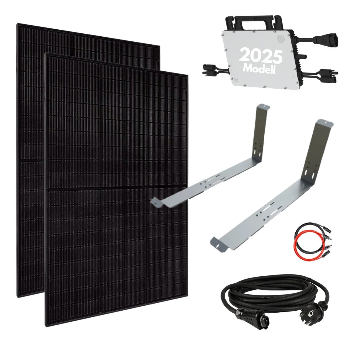 MyVoltaics Balkonkraftwerk MyCarport Solaranlage 880+ Watt – Premium transparent Variante, 880 W, bifaziale Module (bis zu +30% mehr Modulleistung), (Set, 5-St., 2 Solarmodule TopCON Technologie Bifazial Wechselrichter steckerfertig), Genehmigungsfrei, jetzt mit versandkostenfreier Lieferung