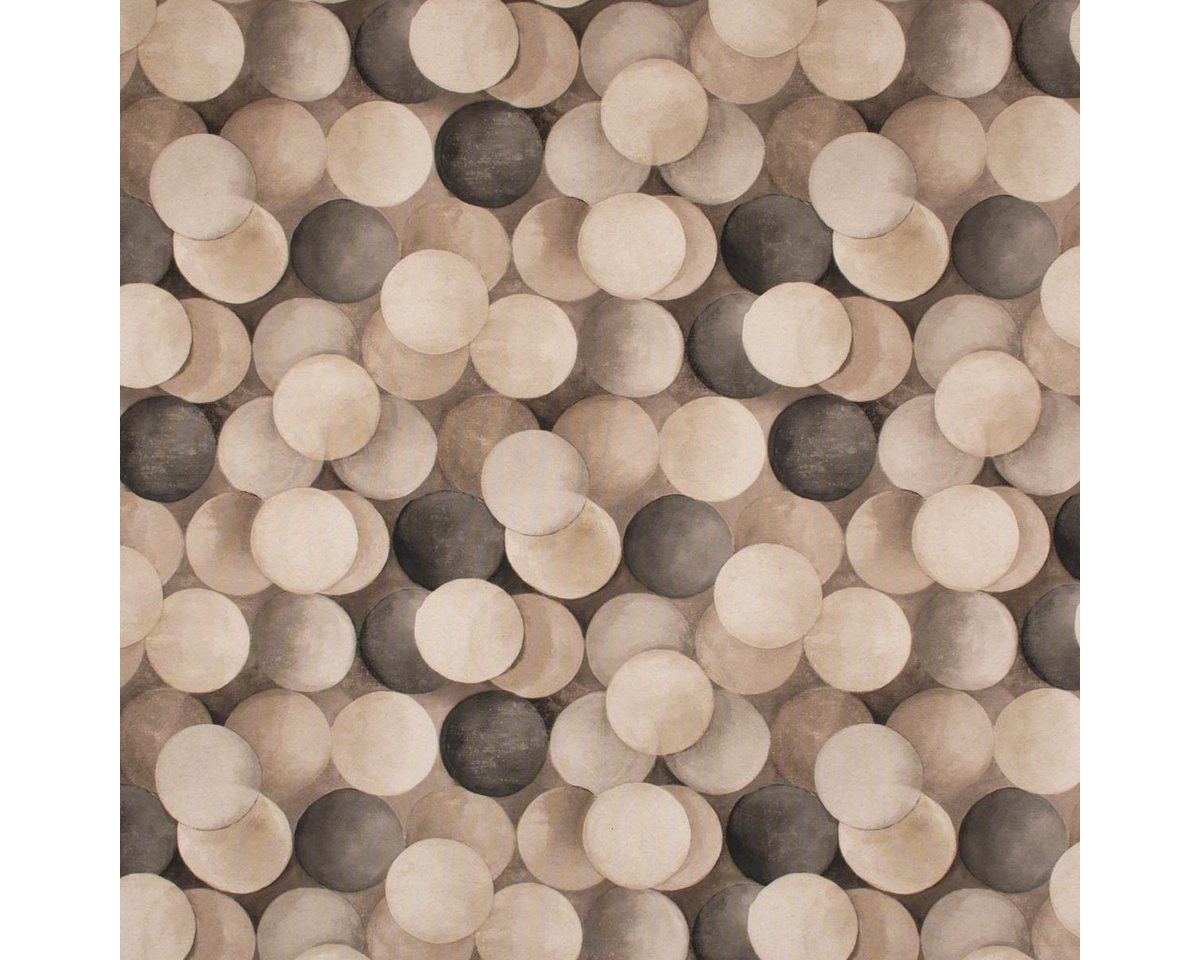 Thumbnail - Prestigious Textiles Stoff Dekostoff Baumwolle Digitaldr. Pendulum Kugeln Kreise steingrau 140cm, allergikergeeignet