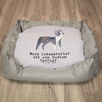 Mr. & Mrs. Panda Tierbett Boston Terrier Lebensretter - Grau Pastell - Geschenk, Körbchen, Hund, Einzigartiges Design