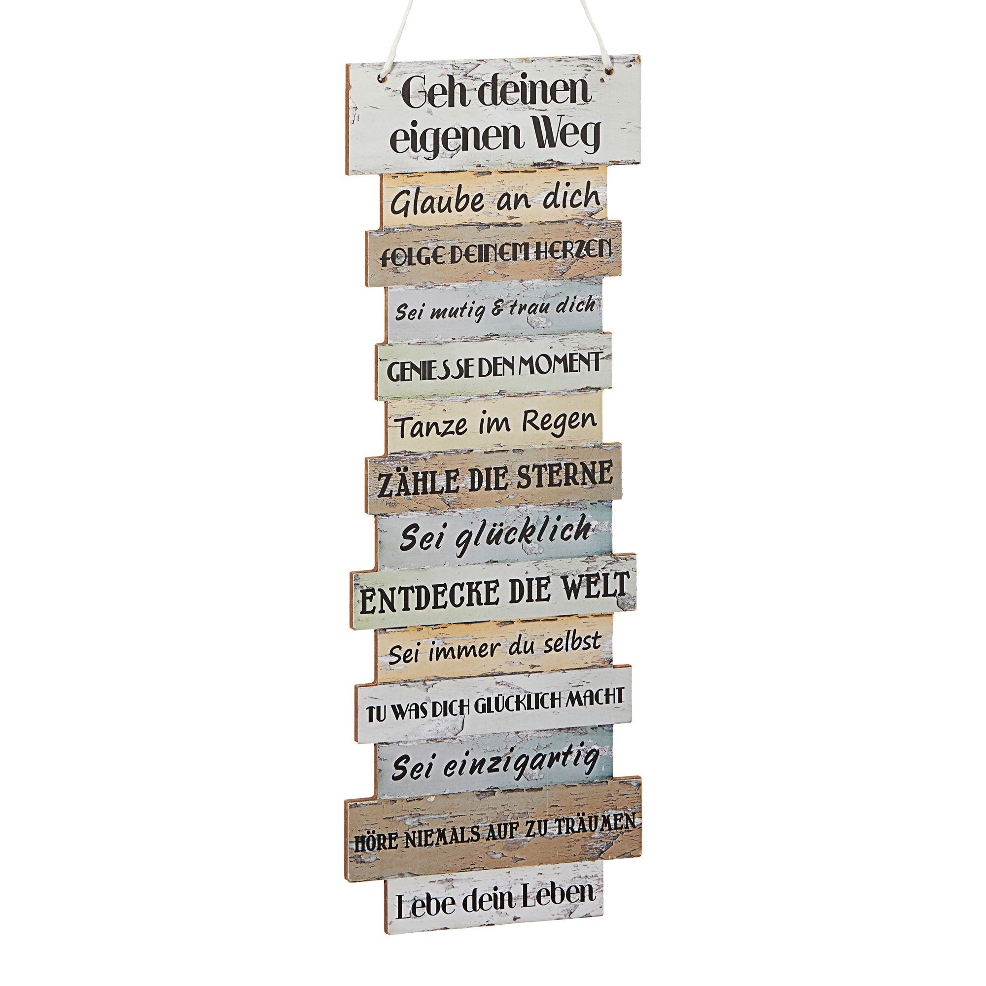 CEPEWA Wandbild Wandbild Attitude Plankenoptik Lebenseinstellungen günstig online kaufen