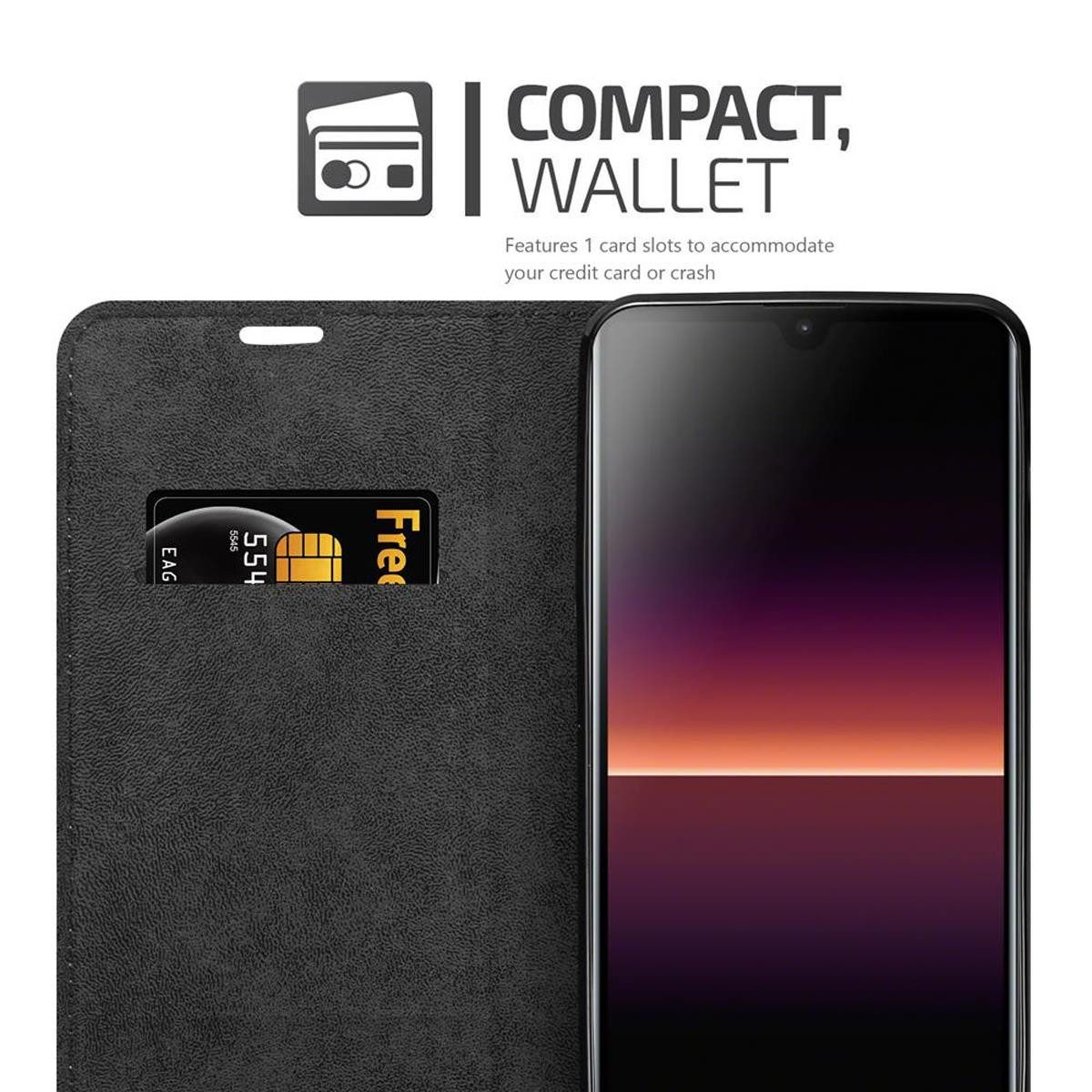 Cadorabo Handyhülle für Sony Xperia L4 Hülle Sony Xperia L4, Hülle Schutzhülle mit Standfunktion, Magnetverschluss und Kartenfach