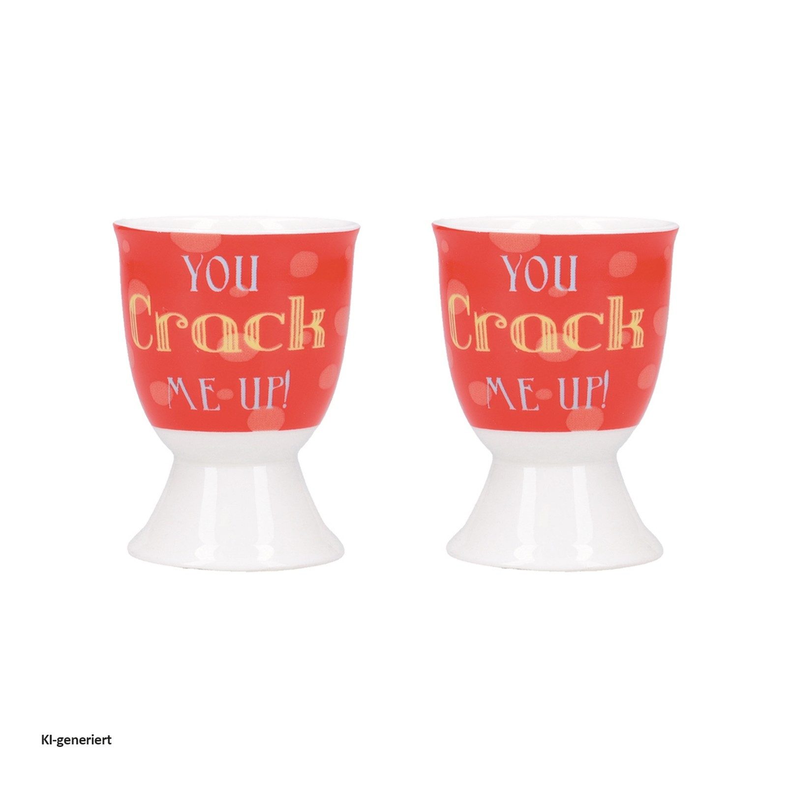 Neuetischkultur Eierbecher Eierbecher Porzellan 2er-Set YOU CRACK ME UP, (Set, 2-tlg., 2 Eierbecher)