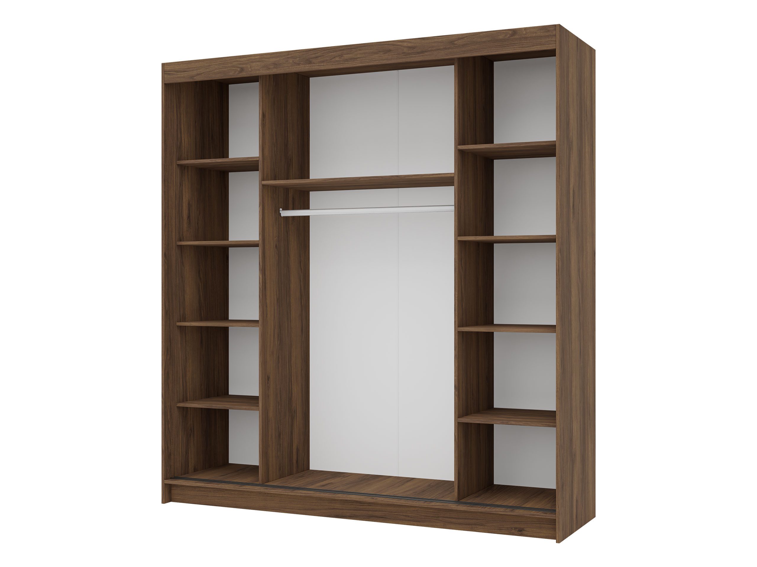 MIRJAN24 Kleiderschrank Infinity III 200 (mit drei Schwebetüren) mit Kleiderstange, Frontspiegel, 200x58x200 cm