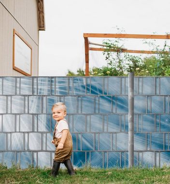 MyMaxxi Sichtschutzstreifen Zaunsichtschutz Federn blau Sichtschutz Garten Zaun