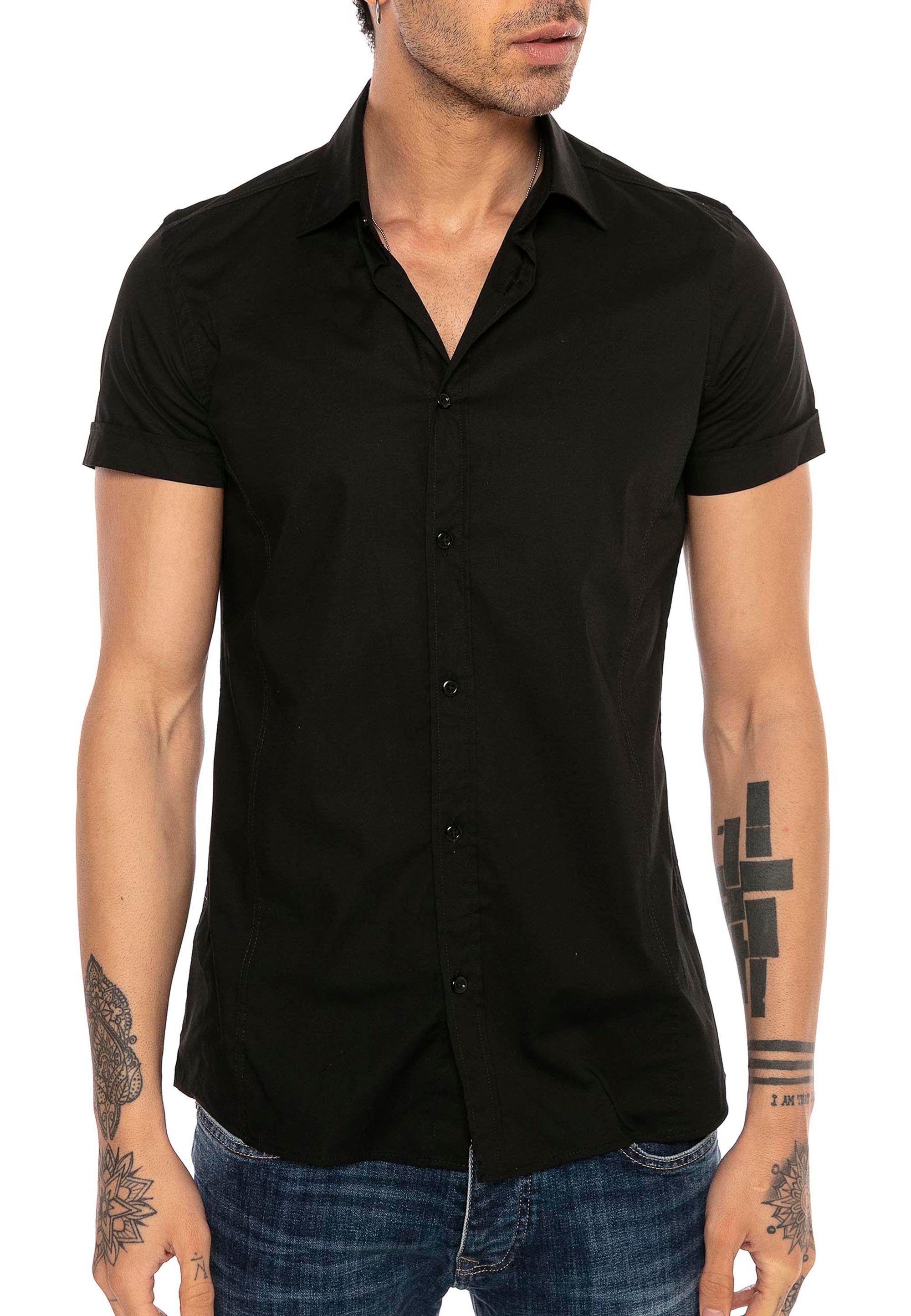 Kurzarmhemd Slim Fit – Eleganter Look, Stretch-Material, Figurbetont