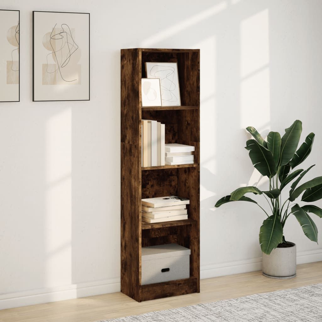 vidaXL Bücherregal Bücherregal Räuchereiche 40x24x143 cm Holzwerkstoff, 1-tlg. – Bild 3 von 5
