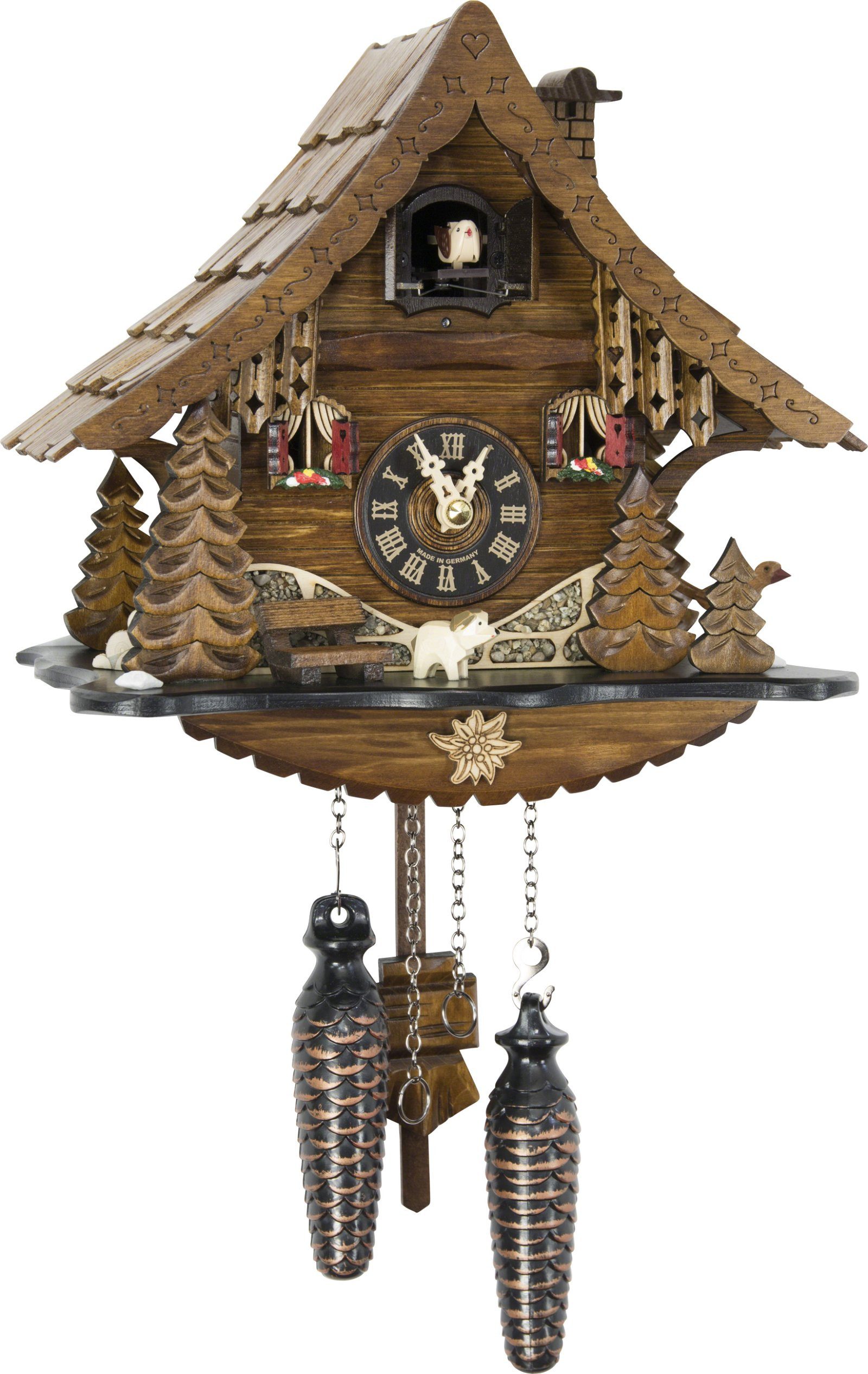 Engstler Wanduhr Kuckucksuhr Chalet-Stil Quarz-Uhrwerk 25cm von Engstler