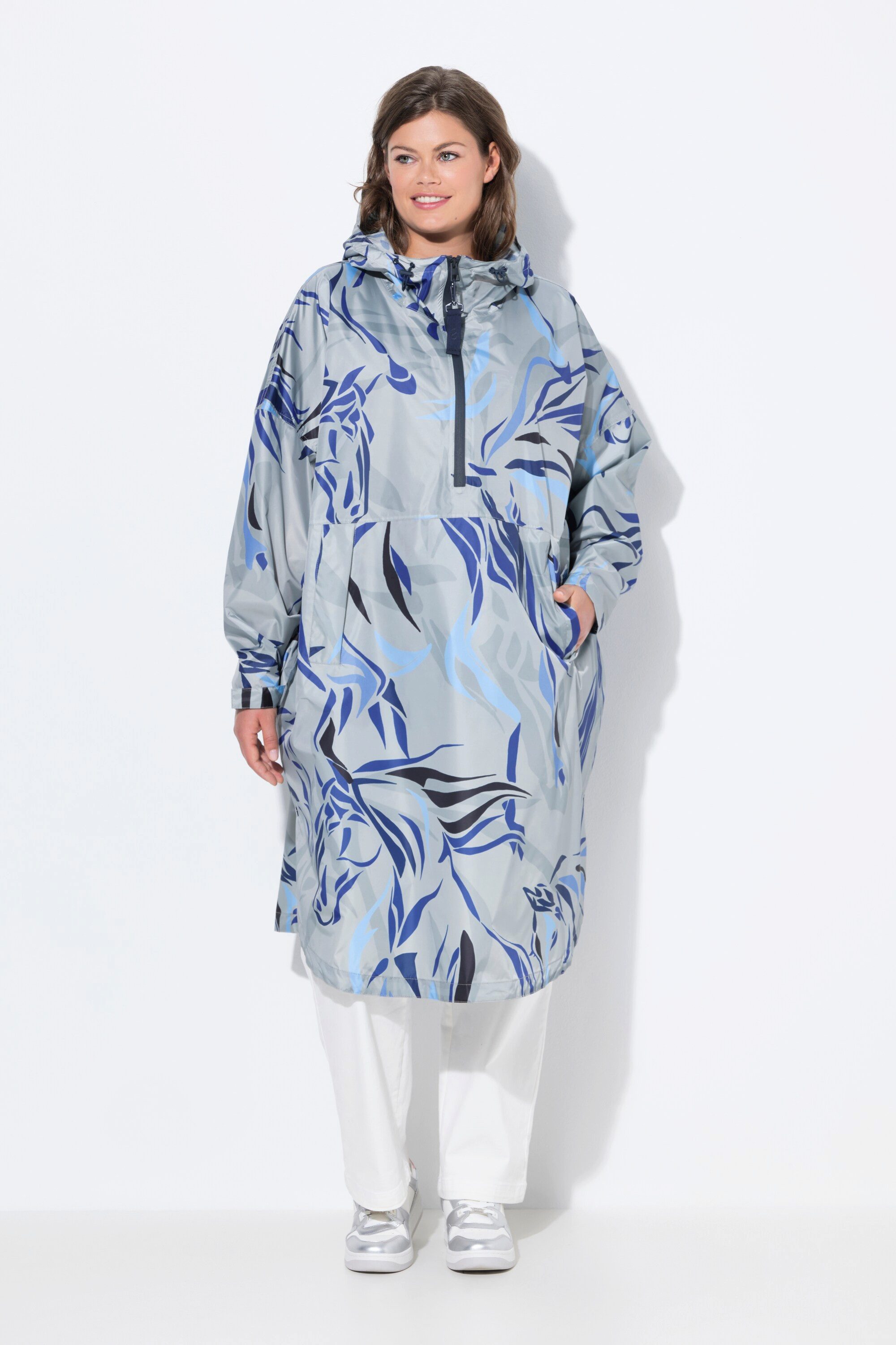 Funktionsjacke Funktions-Regencape Unisex Print Kapuze