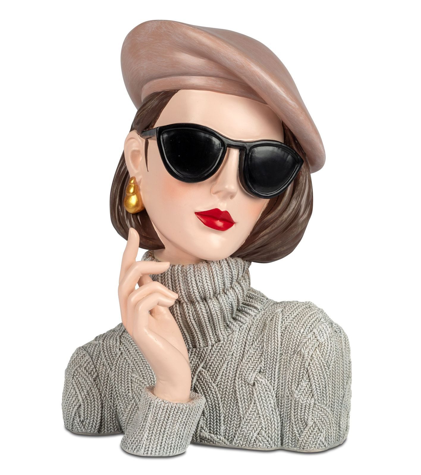 formano Dekofigur Deko-Büste Dame mit Sonnenbrille Hut Frauenfigur 26cm Wom günstig online kaufen