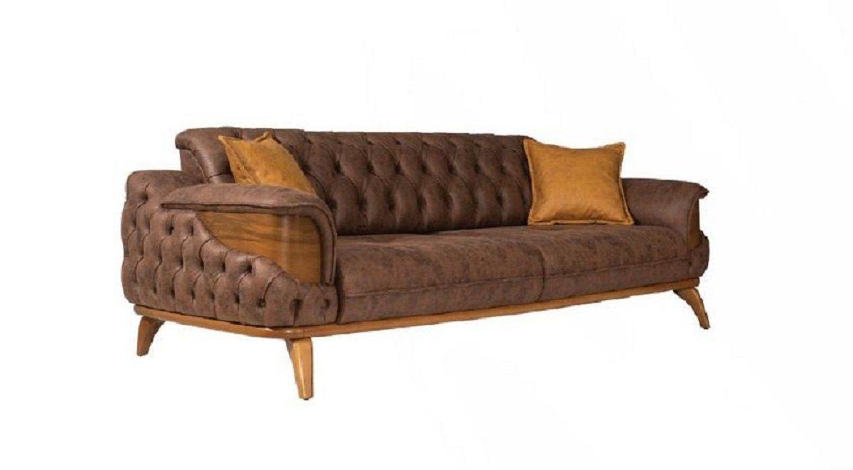 Europe Sitz Sofagarnitur Sessel Sofa 3tlg, in Sofa Leder Braun Set Made Sofas Luxus 331 JVmoebel