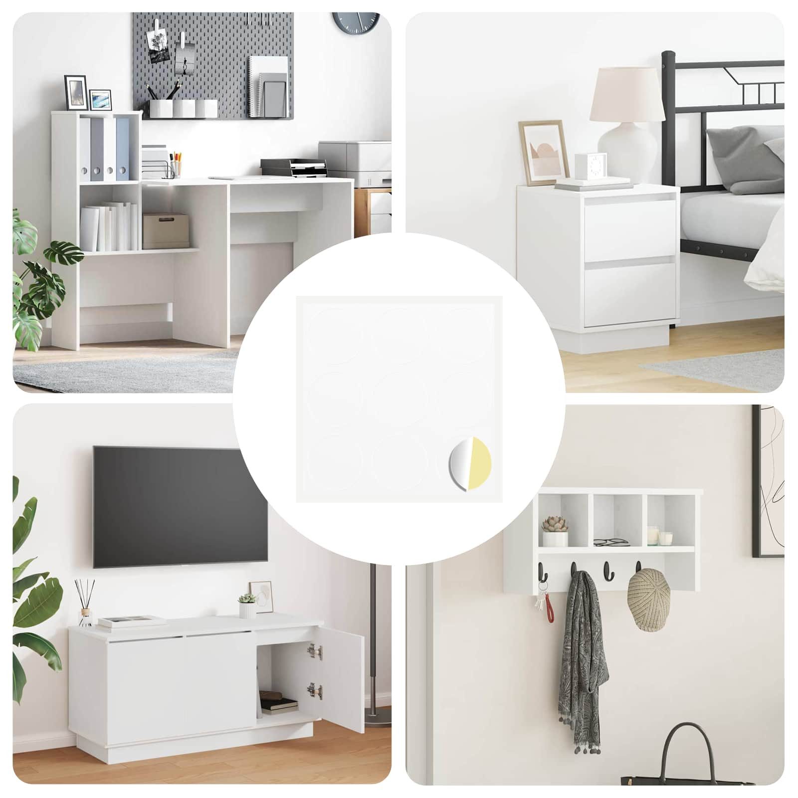 vidaXL Sticker, Sticker 12 pcs Weiß Ø 20 x 0,5 mm Papier