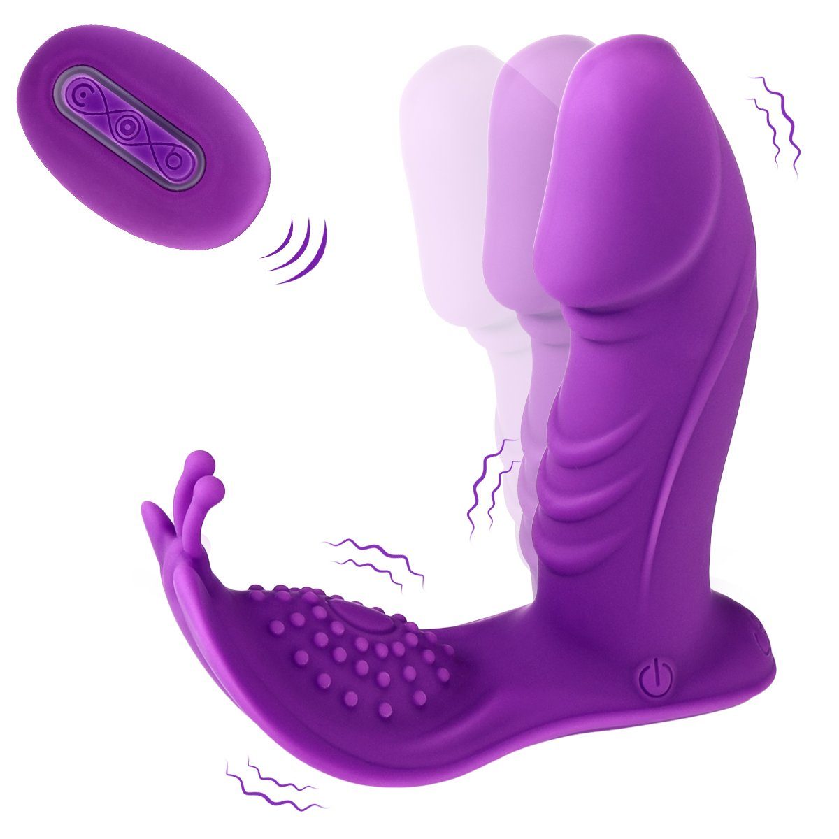 LOVONLIVE Klitoris-Stimulator Tragbarer G-Punkt Vibrator,mit 3 wackelnde & 7 vibrierende Stimulieren, Leise Dildo Vibrator mit Fernbedienung Erotik Sexspielzeug für Frauen