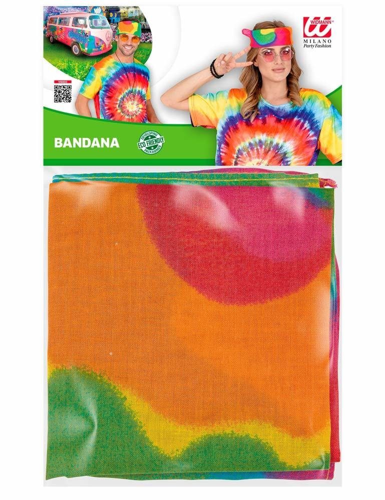 Widmann S.r.l. Kostüm Bandana Batik Halstuch Hippie Kostüm - 55x55cm, B