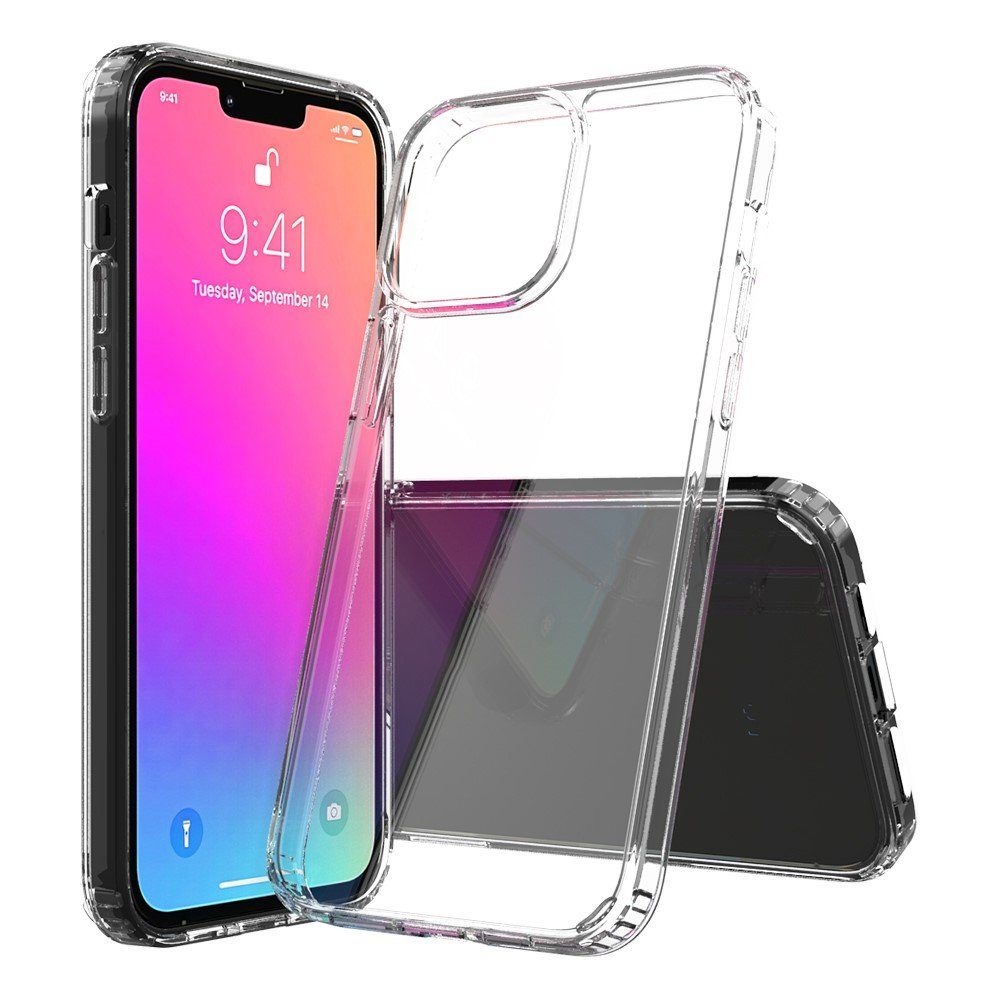 CoverKingz Handyhülle Hülle für Apple iPhone 13 Pro Max Handyhülle Hybrid Silikon Case 16,95 cm (6,7 Zoll), Handyhülle Schutzhülle Transparent Hybrid Silikonhülle Bumper