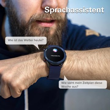 BRIBEJAT Smartwatch (1,32 Zoll, Andriod iOS), Herren Kompatibel Eingebauter Musik Herzfrequenz- und Schlafmonitor