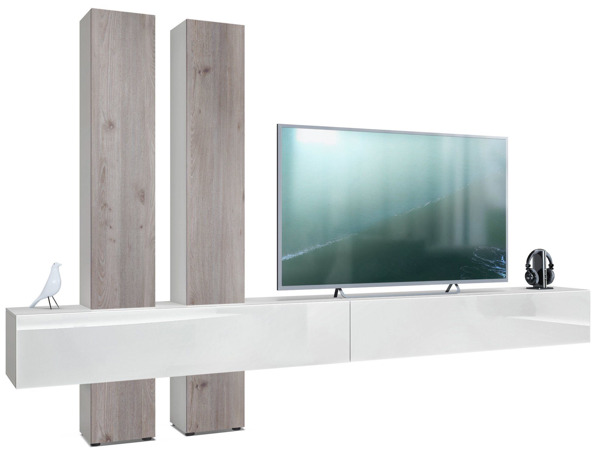 Vladon Wohnwand Moja, (Anbauwand, mit Rückwand günstig online kaufen