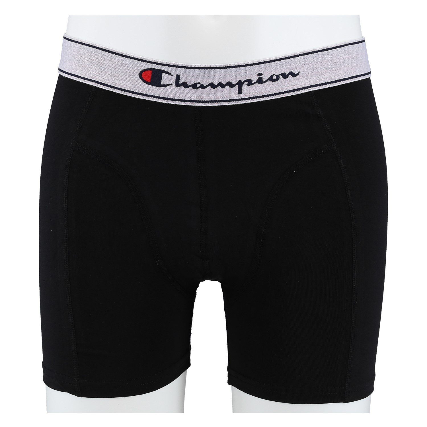 Boxershorts (Baumwolle) Unterwäsche mit weissem Bund schwarz Herren - 2er Pack