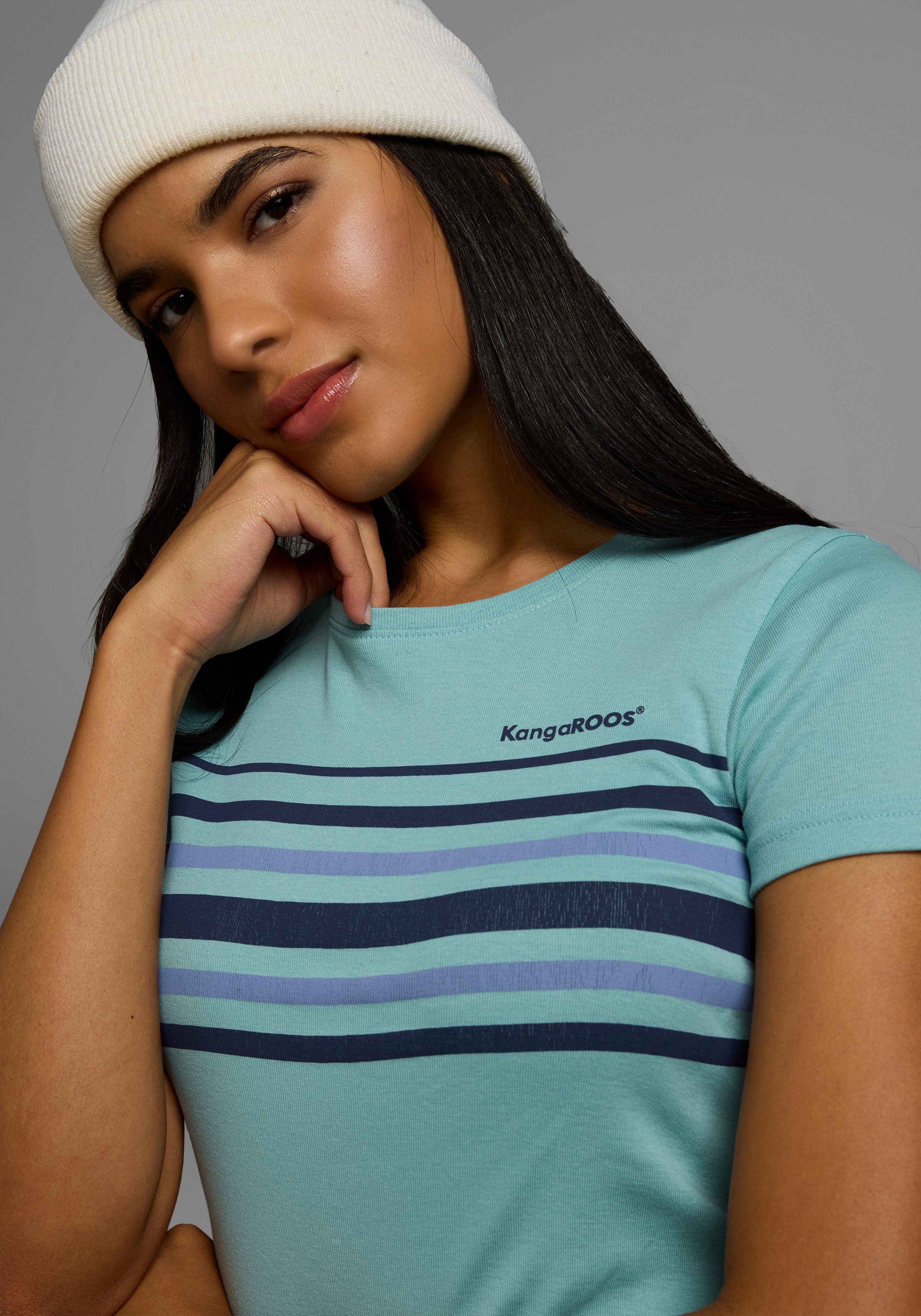 KangaROOS Jerseykleid mit Rundhals und Halbarm