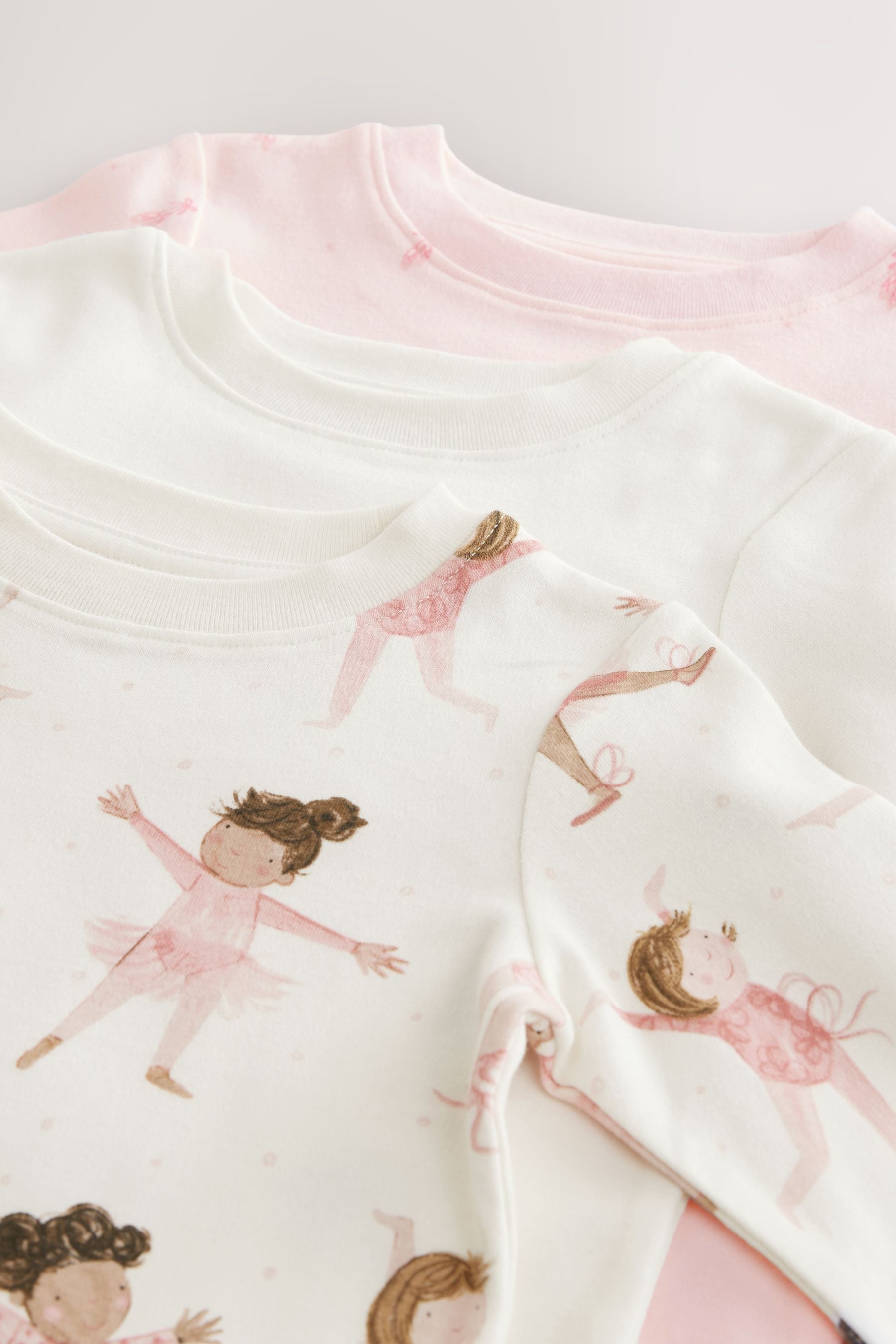 Next Pyjama Ballerina-Schlafanzug aus Baumwolle, 3er-Pack (6 tlg) – Bild 2 von 5