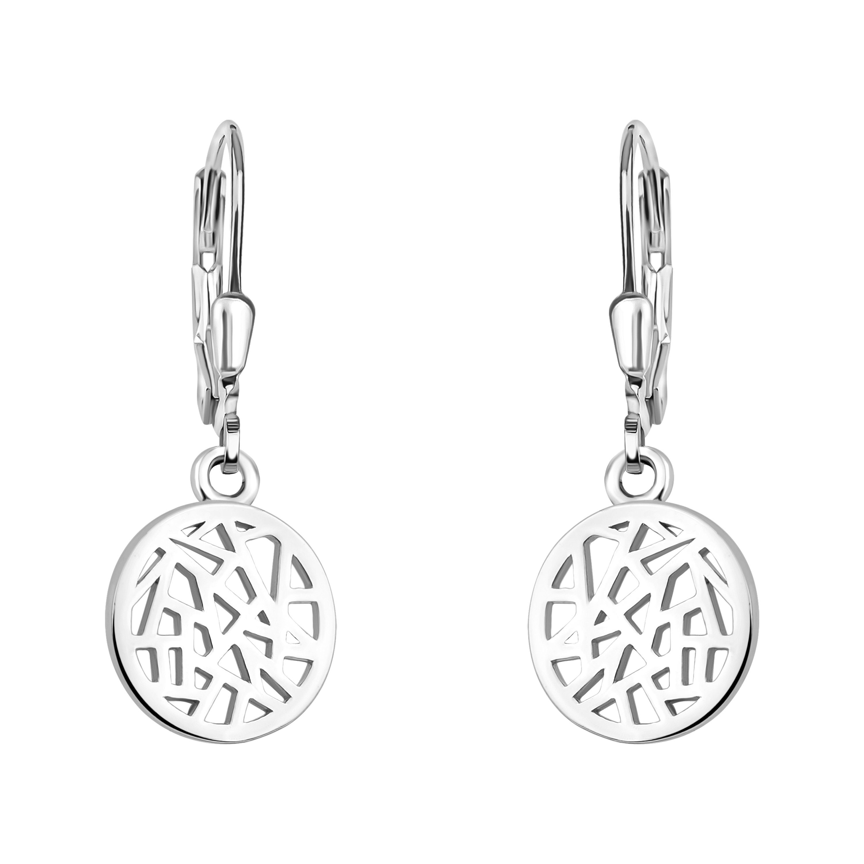 Sofia Milani Paar Ohrhänger Ornament Kreis, 925 Silber Damen Schmuck