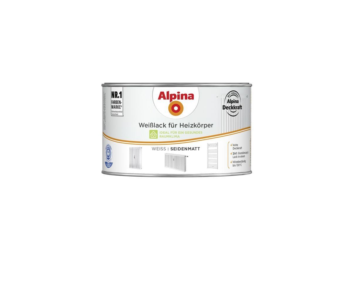 Heizkörperlack Alpina Heizkörperlack weiß 300 ml weiß seidenmatt