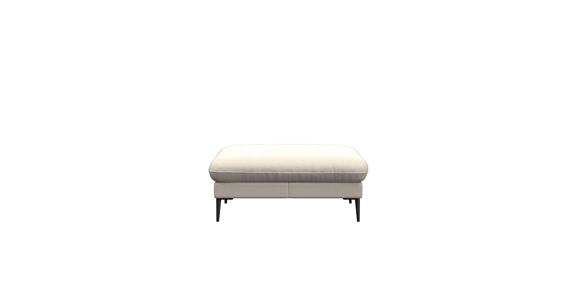 FLEXLUX Pouf Salino, Fußhocker, Sitzhocker, Polsterhocker, Kaltschaum & Stahl-Wellen, Füsse Schwarz