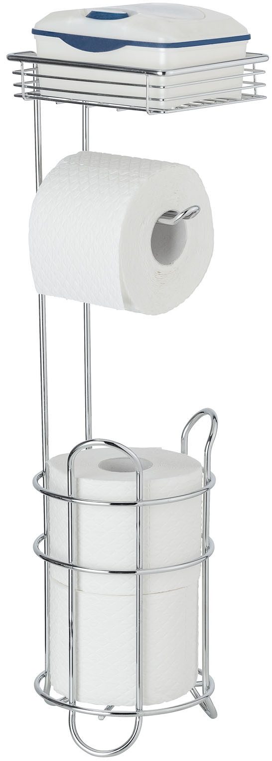 WENKO Держатели для туалетной бумаги Держатели для туалетной бумаги mit Ablage, freistehender Klopapierhalter mit Ersatzrollenhalter und Ablage