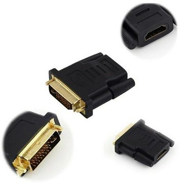 Retoo HDMI auf DVI Adapter HDMI A Buchse DVI Stecker 24+1 Vergoldet Kontakte HDMI-Adapter HDMI zu HDMI zu DVI-D und DVI-D zu HDMI, Plug&Play-System, Bi-direktional