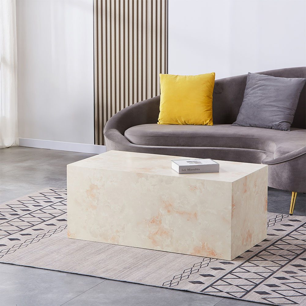 HOME DELUXE Couchtisch Marmor AMIRI L - 95 x 40 x 50 cm, Marmoroptik, Wohnz günstig online kaufen