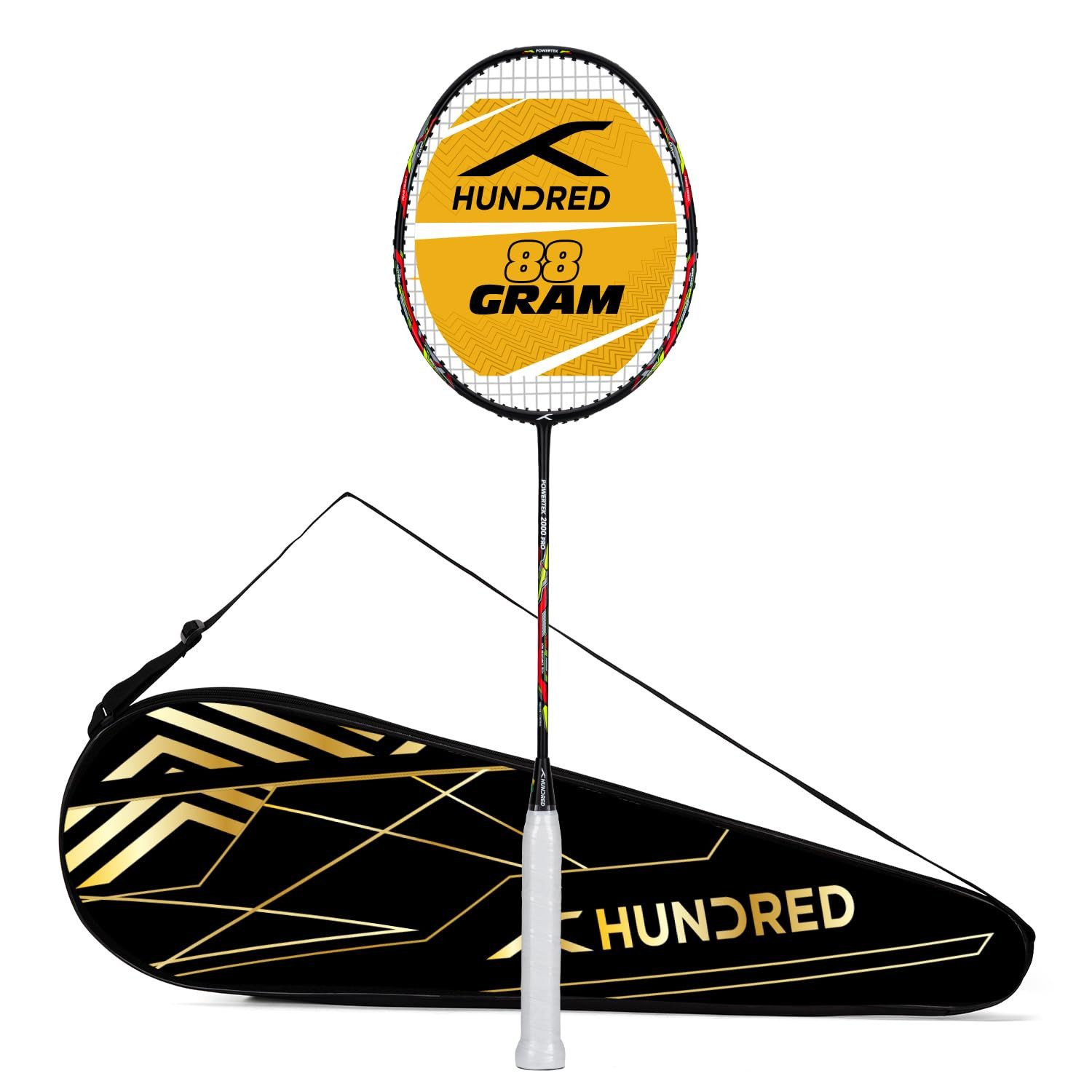 Badmintonschläger POWERTEK 2000 PRO Schläger mit Vollbespannung, Bespannung, Graphit