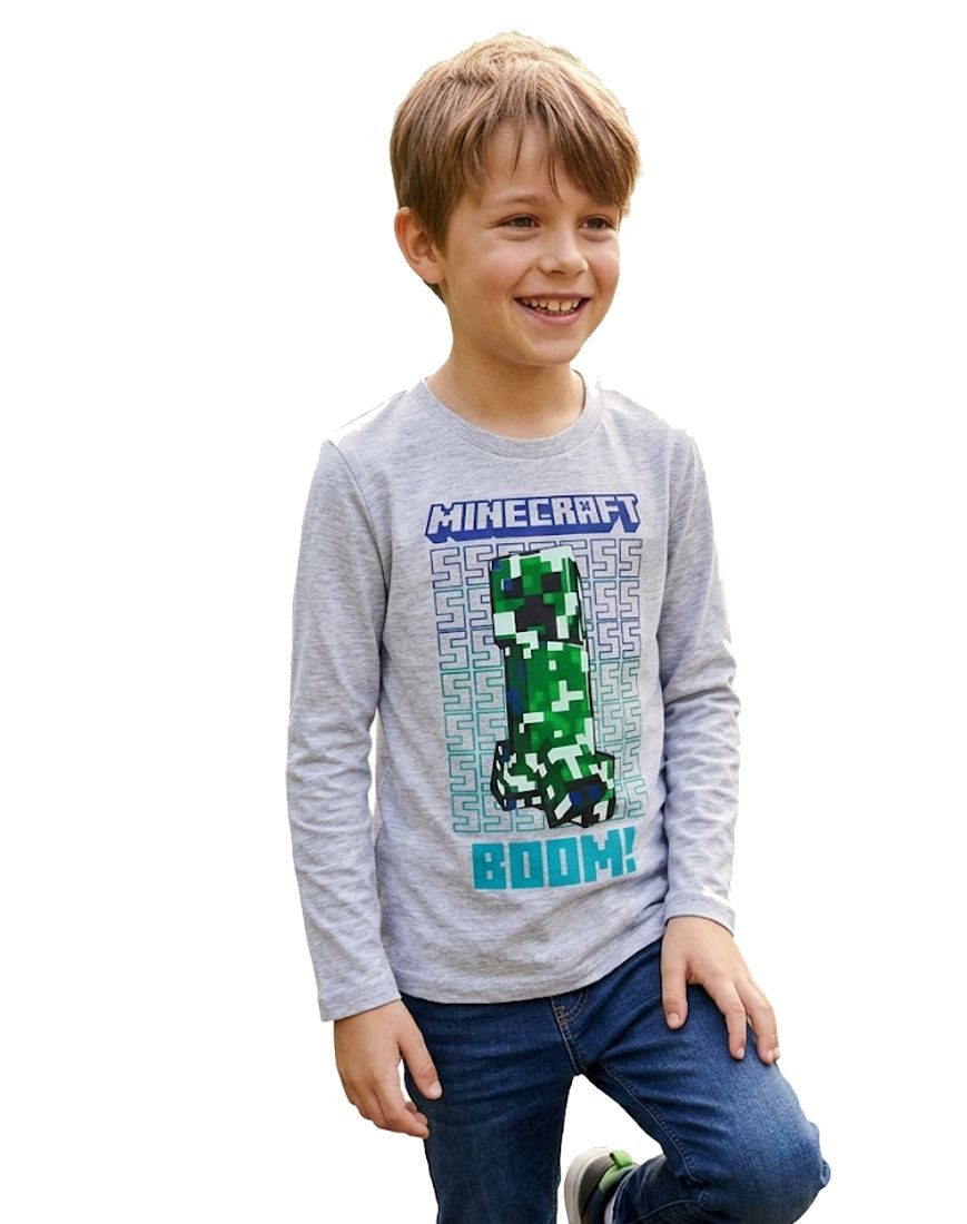 Langarmshirt Minecraft langarm T-Shirt 6-12 Jahre Jungen + Mädchen