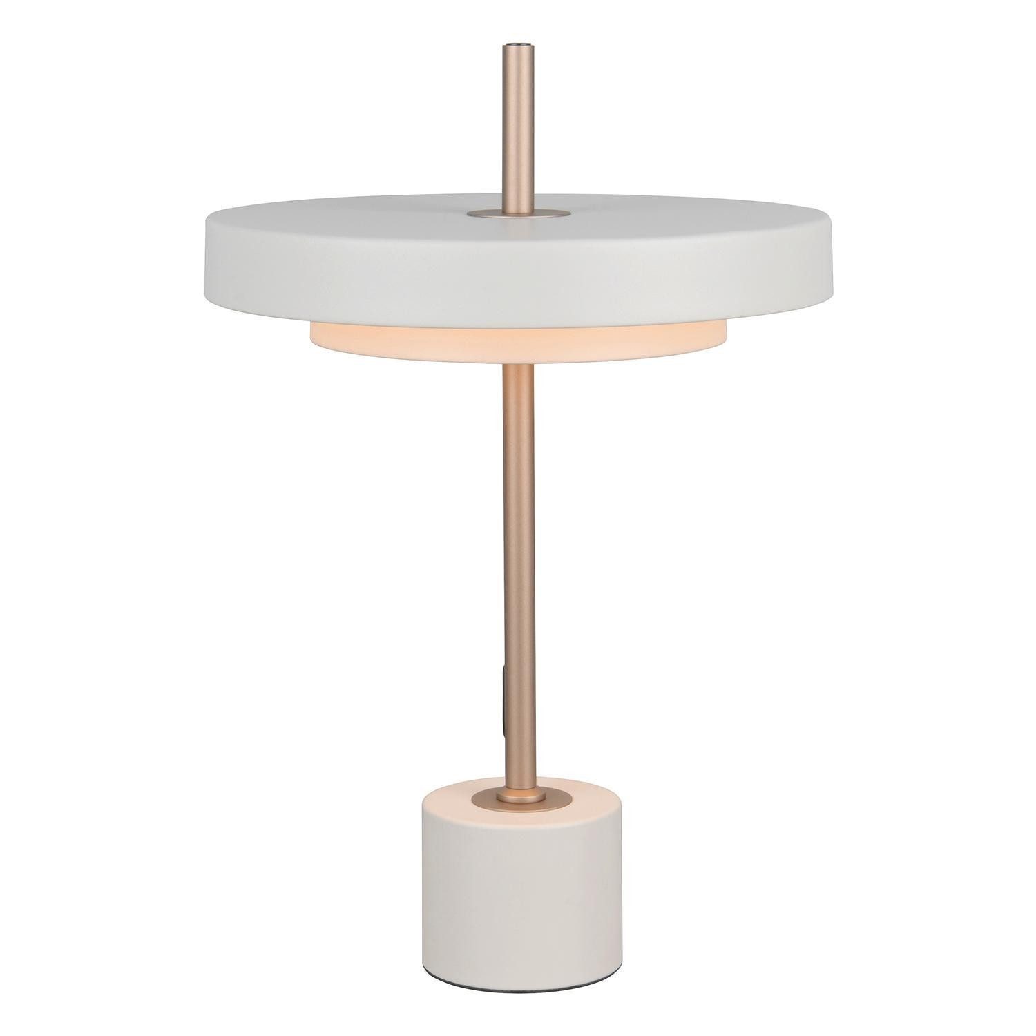 TRIO Leuchten LED Tischleuchte KEATON, Braun, Grau, Metall, Ø 30 x H 46 cm, Anpassung der Farbtemperatur, Dimmfunktion, LED fest integriert, 2300-4000, Touchsensor