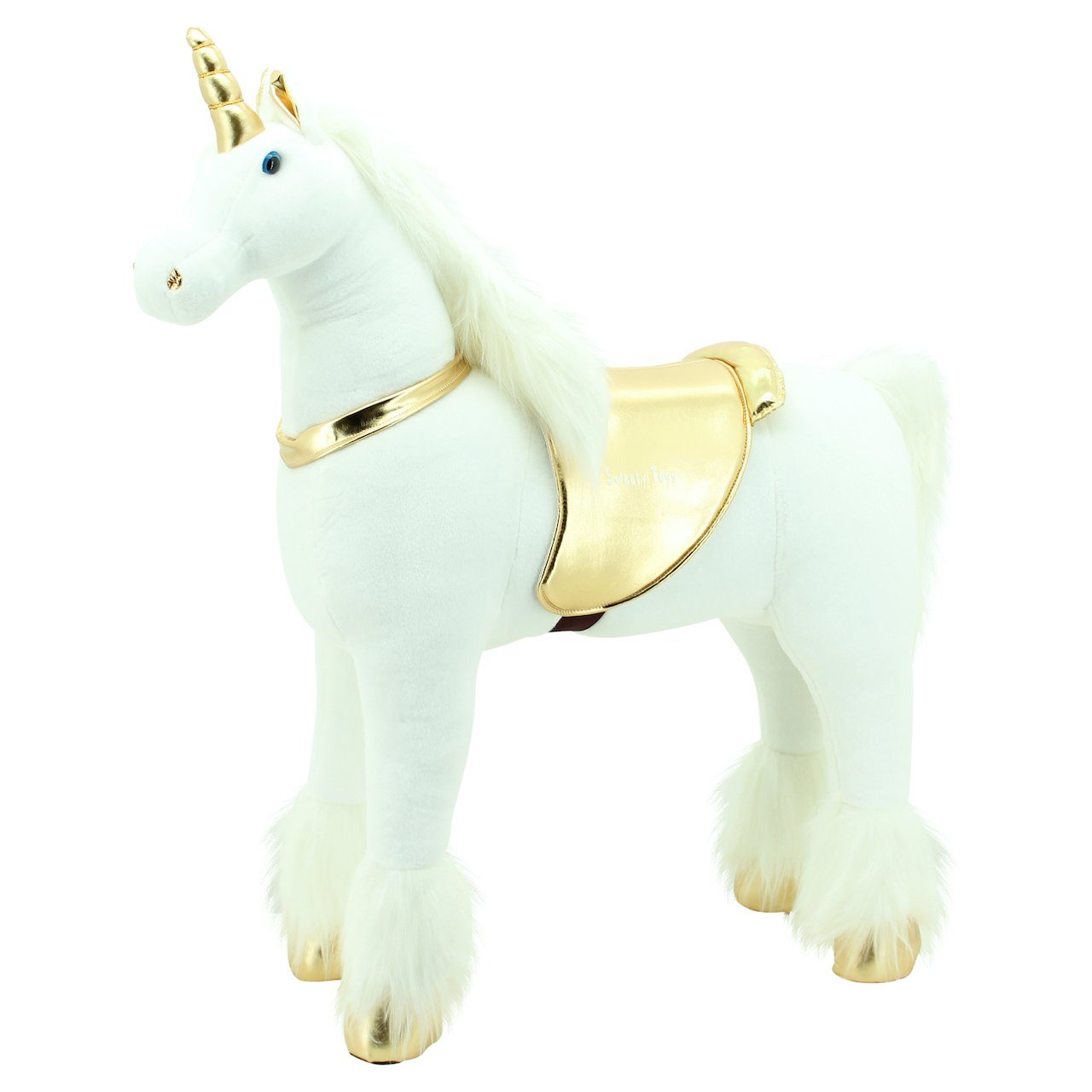 Sweety-Toys Stehpferd Sweety Toys 11315 Stehpferd Einhorn 110 cm Reitpferd mit Stahlunterbau