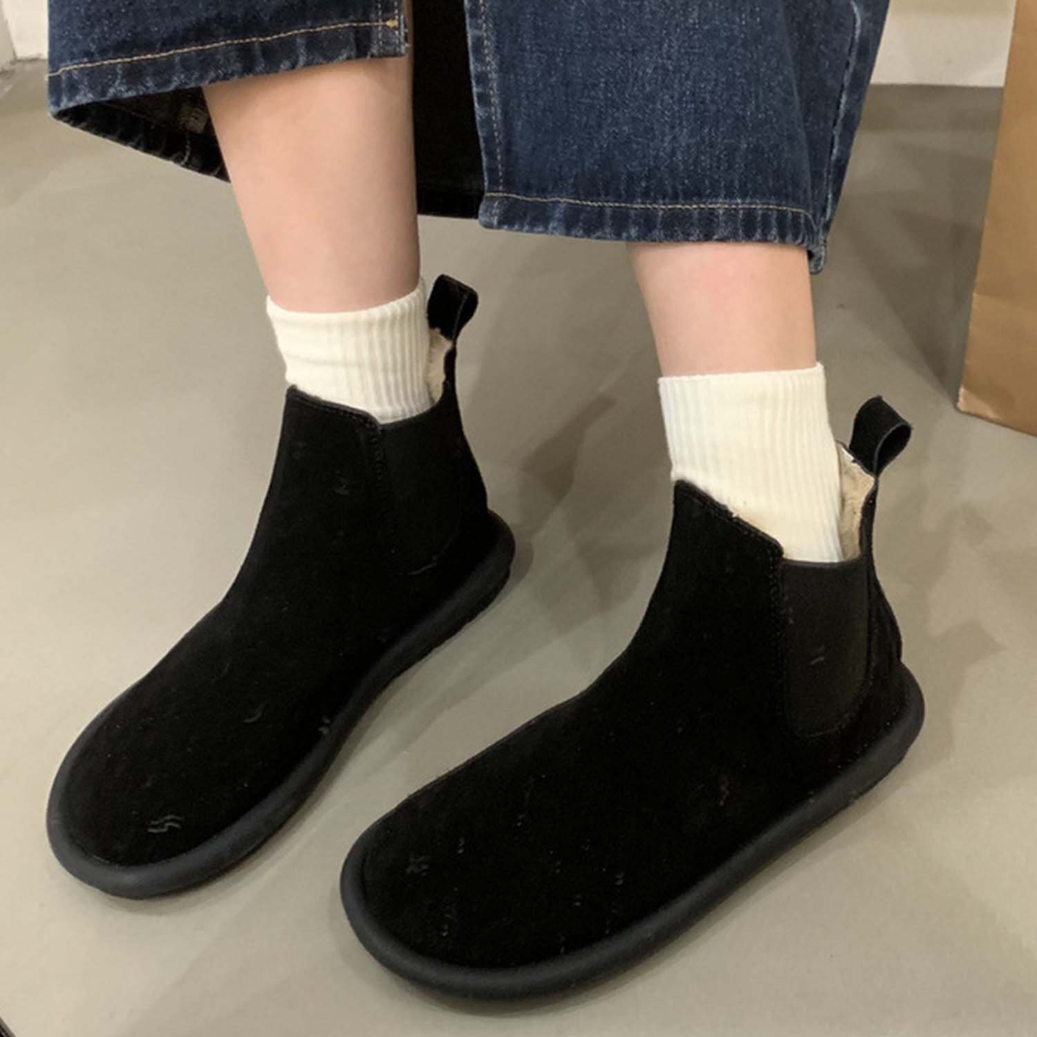 Neueste Produkte dieser Saison Daisred Vintage Baumwollschuhe Gepolsterte Damenstiefel Boots Stiefel Schwarz