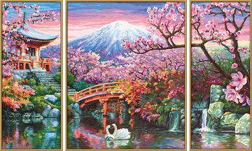 Schipper Malen nach Zahlen Meisterklasse Triptychon - Kirschblüte in Japan, Made in Germany
