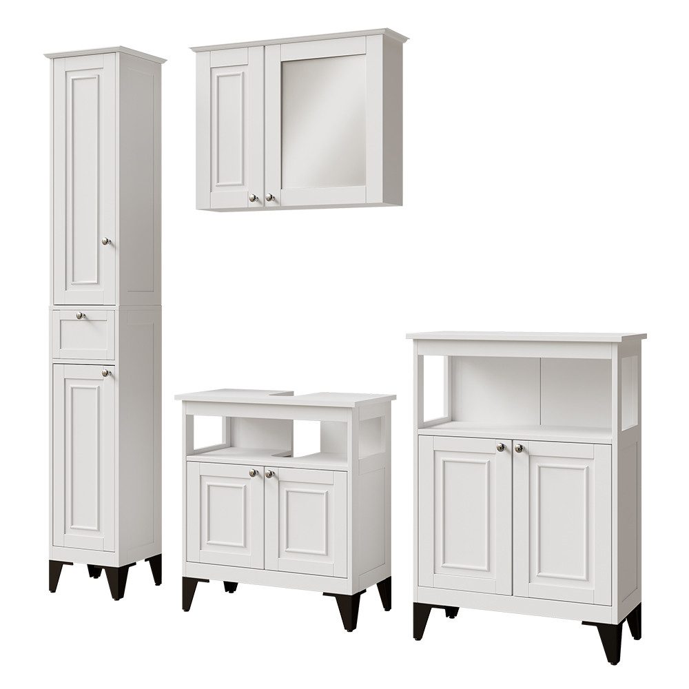Vicco Badmöbel-Set Vanity, Weiß, 4 Teile, günstig online kaufen