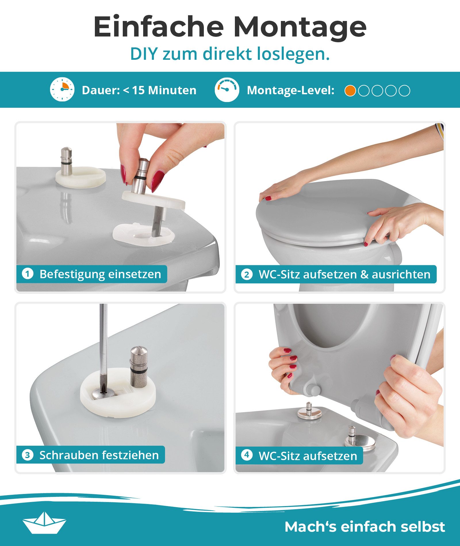 Calmwaters WC-Sitz Original, Premium, Made in EU, Absenkautomatik, bis 250 günstig online kaufen