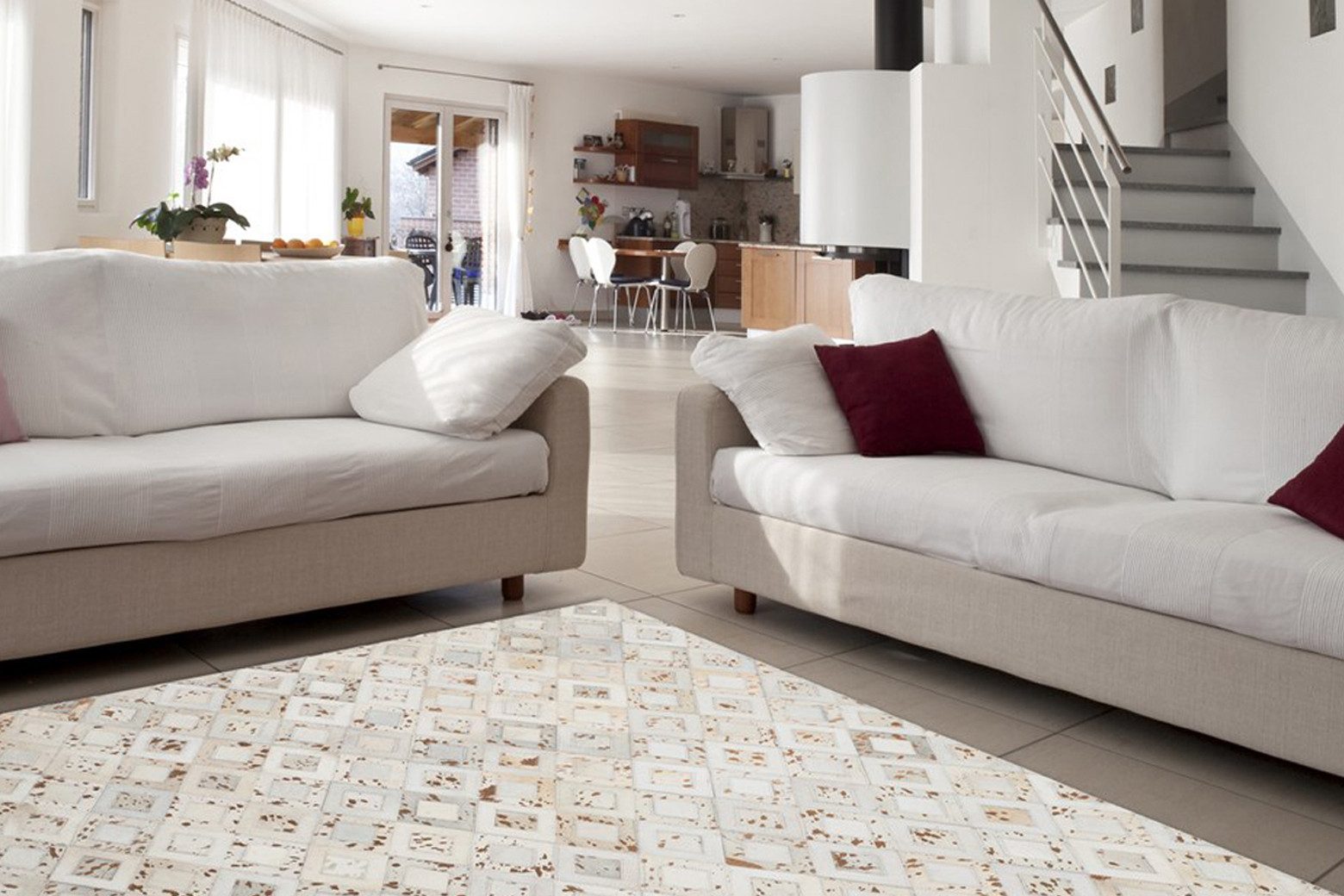 calo-deluxe Fellteppich Scarllet 110, rechteckig, Höhe: 8 mm, echtes Rinderfell, Wohnzimmer