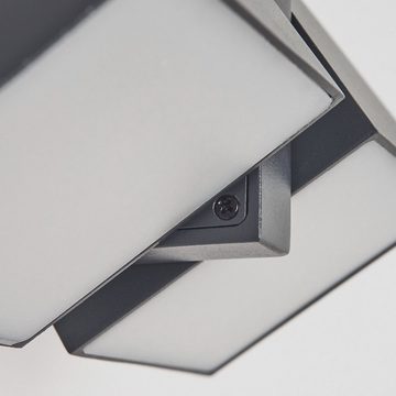 hofstein Außen-Wandleuchte Wandlampe aus Metall/Kunststoff in Anthrazit/Weiß, LED fest integriert, Wandleuchte m. verstellbaren Strahlern, 2x 4 W, 650 Lumen, IP54