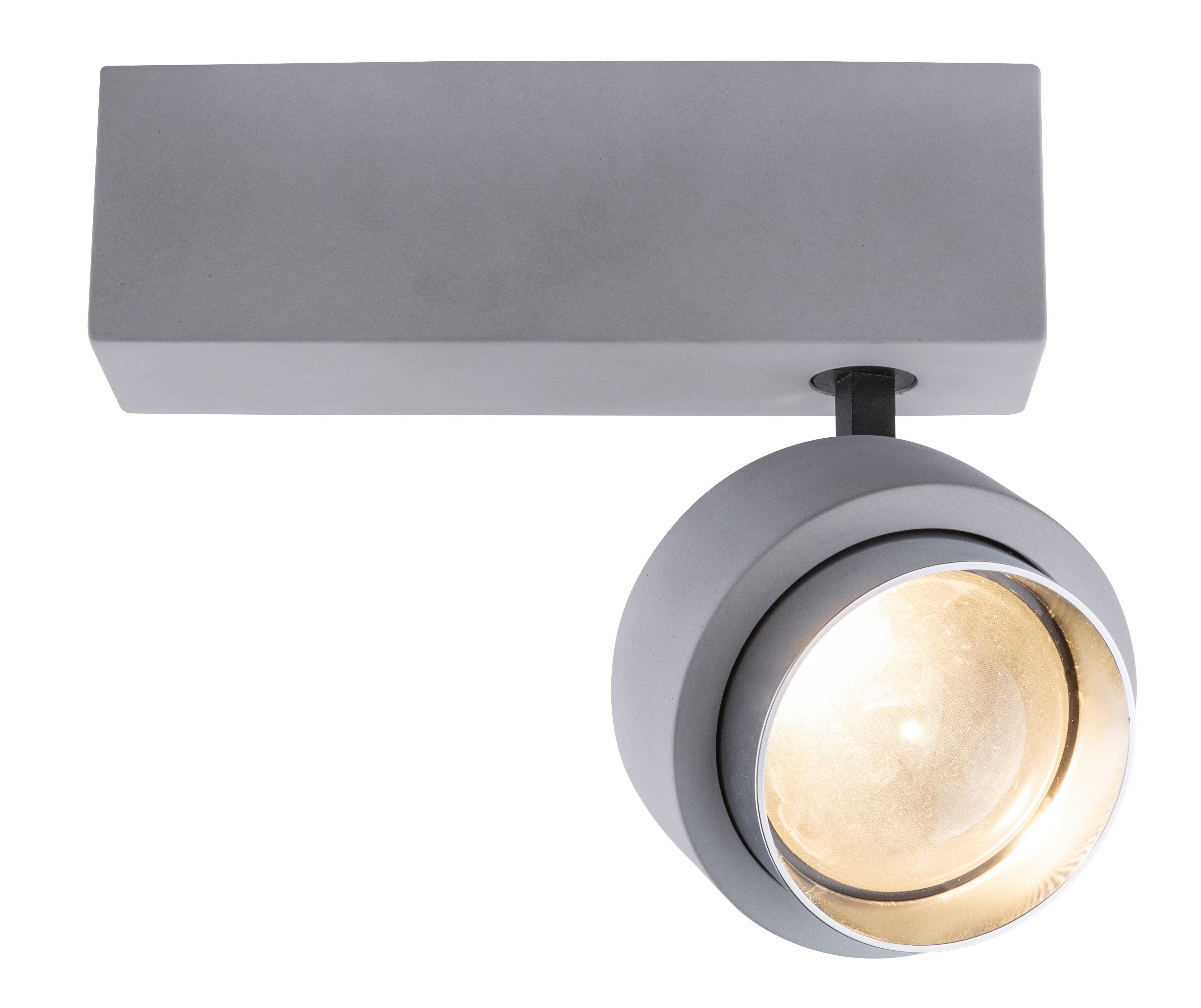 GLOBO LIGHTING Deckenleuchte TIMO, LED fest integriert, Warmweiß, Beton-Deckenleuchte dreh- und schwenkbar, inkl. Dekorglas LED 10W