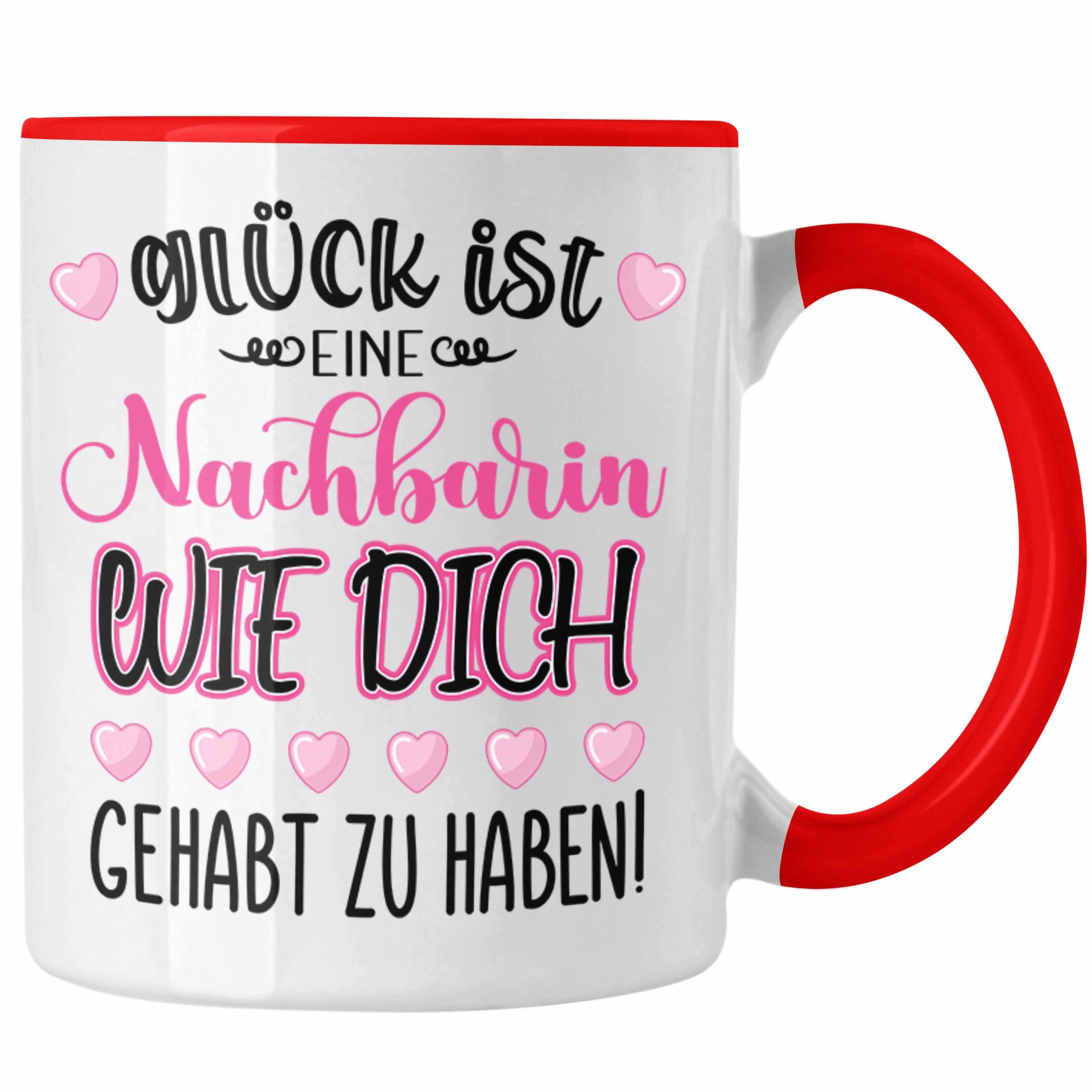 Trendation Tasse Trendation - Beste Nachbarin Tasse Geschenk Geburtstag Freundin Lieblings Nachbarin Geschenkidee Weltliebste Nachbarin Abschied Abschiedsgeschenk Lustig Rot