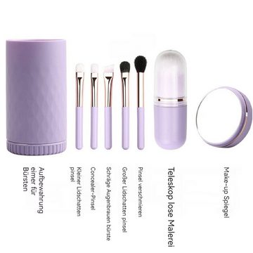 AUKUU Puderpinsel Sechs in eins Make up Pinsel, tragbares Beauty Tool Set mit Spiegel