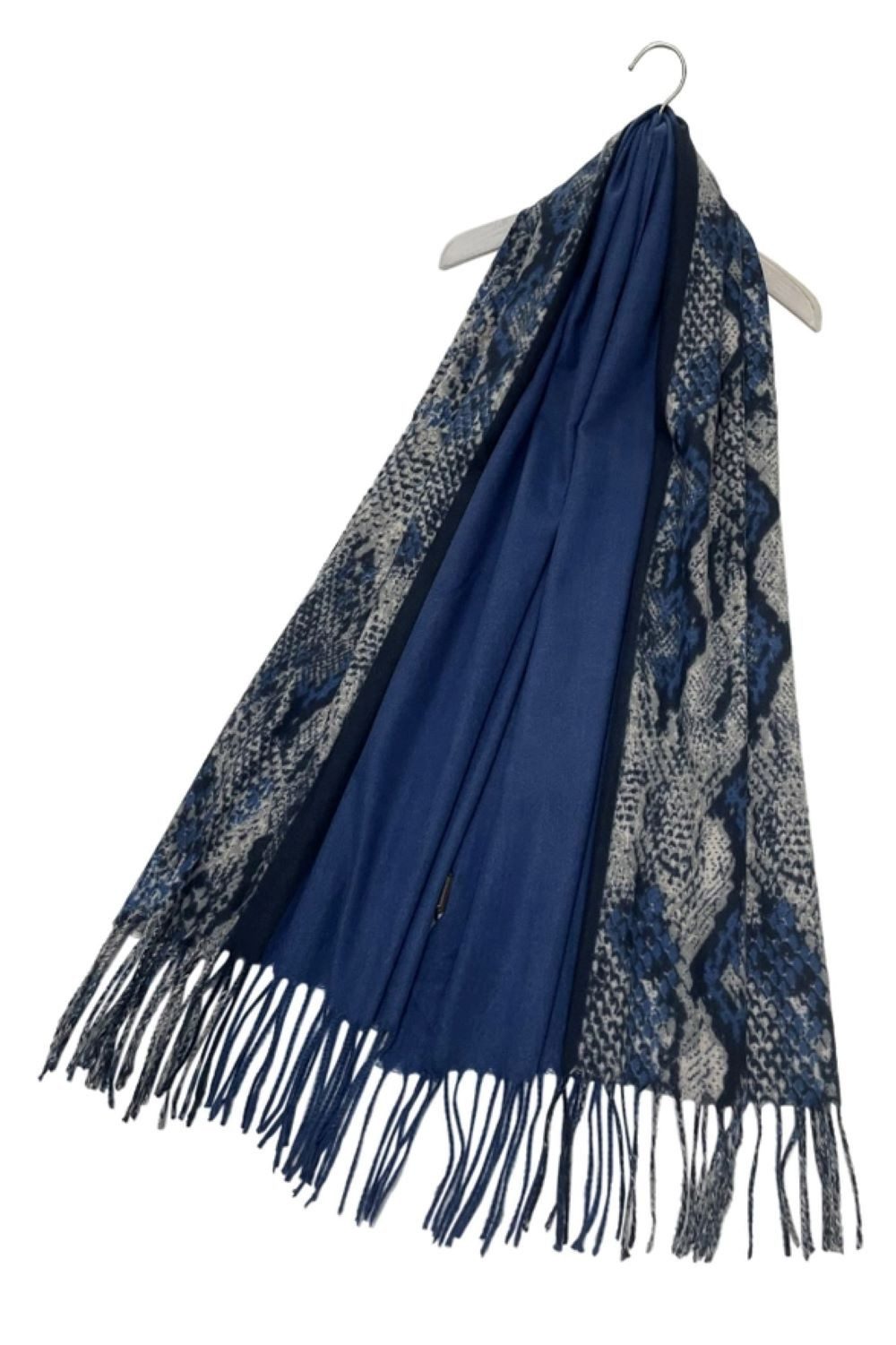 Fashion Scarf World Modeschal Hochwertiger Schal mit modernem Schlangenleder-Streifenmuster, Tragekomfort durch weiche Wollmischung