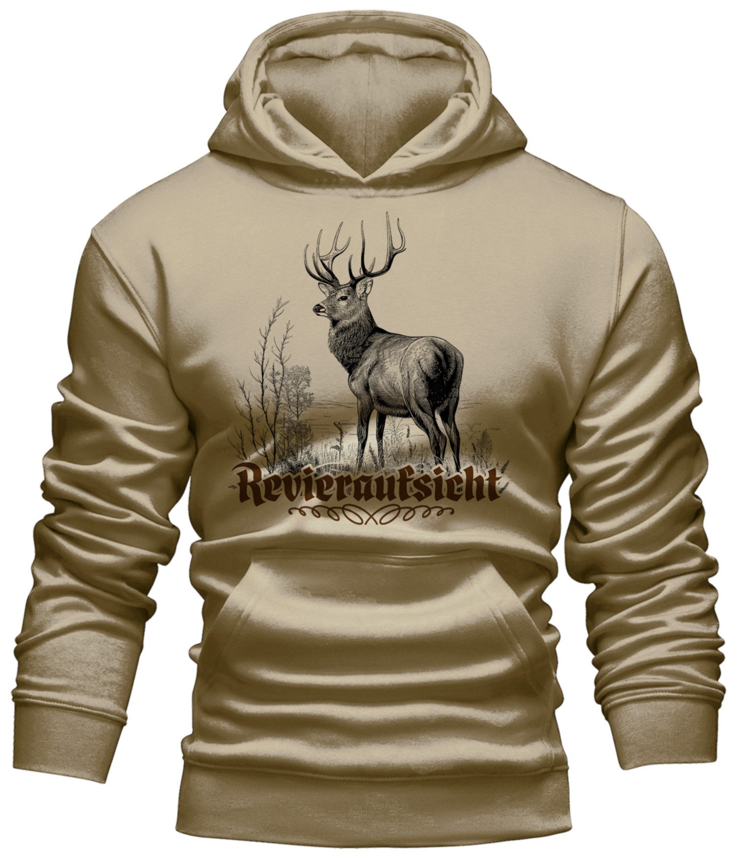 LOBO NEGRO® Kapuzensweatshirt Hoodie für Jäger: Revieraufsicht Print