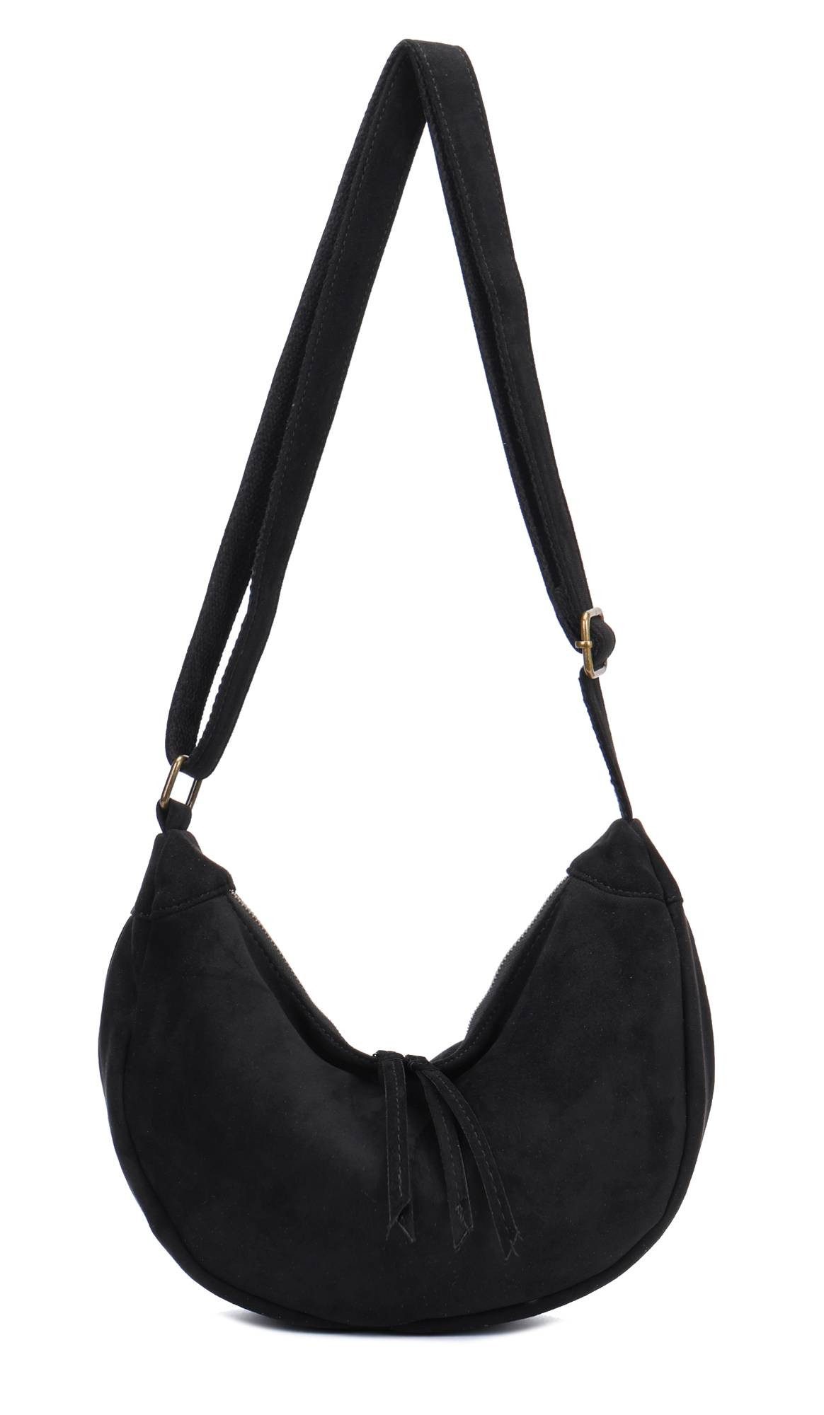 ITALYSHOP24 Schultertasche Damen Tasche MOON Halbmond Cross Over Body Bag U günstig online kaufen