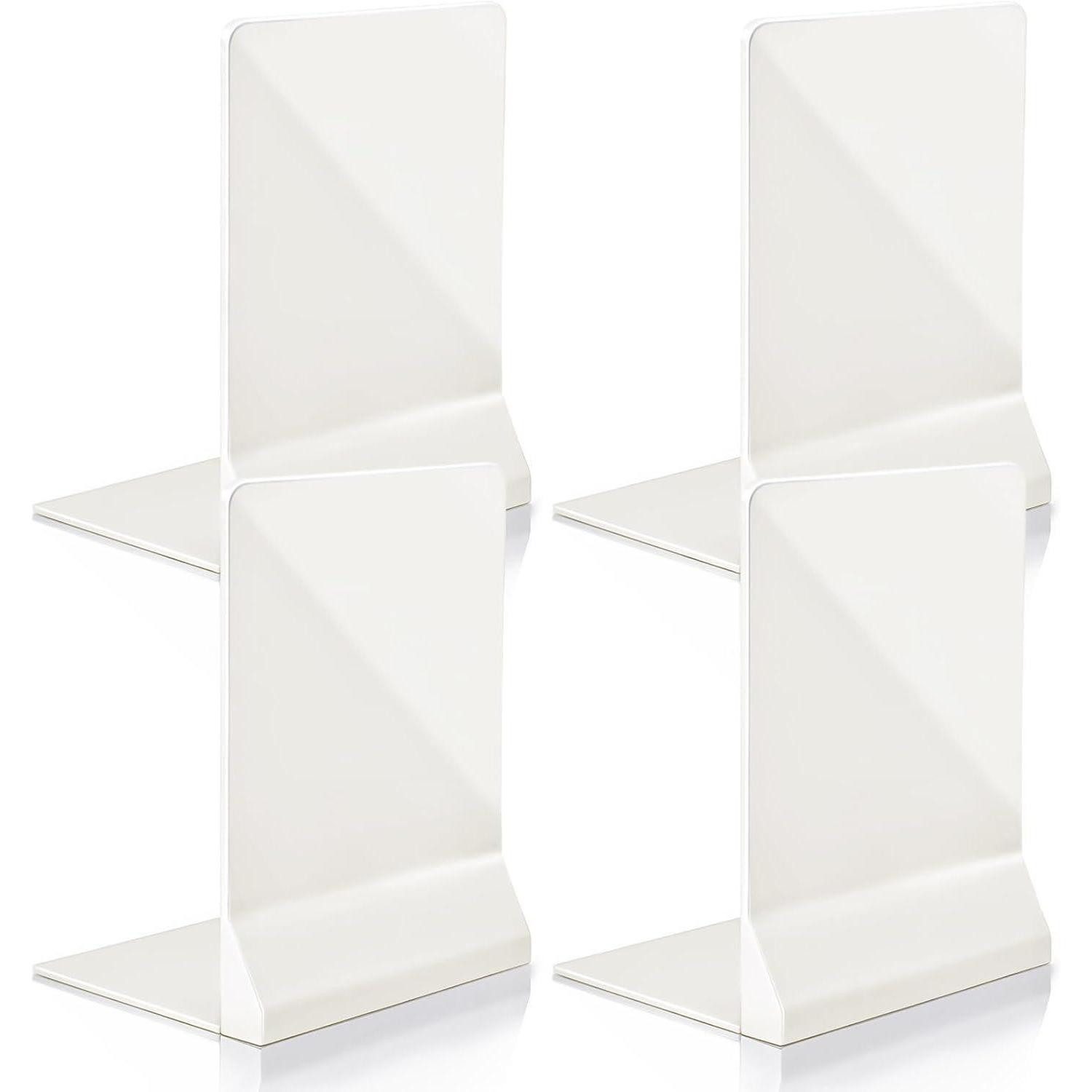 LuxusKollektion Buchstütze Buchstütze faltbar Bücherhalter Buchstopper Regal weiß 2 Paar