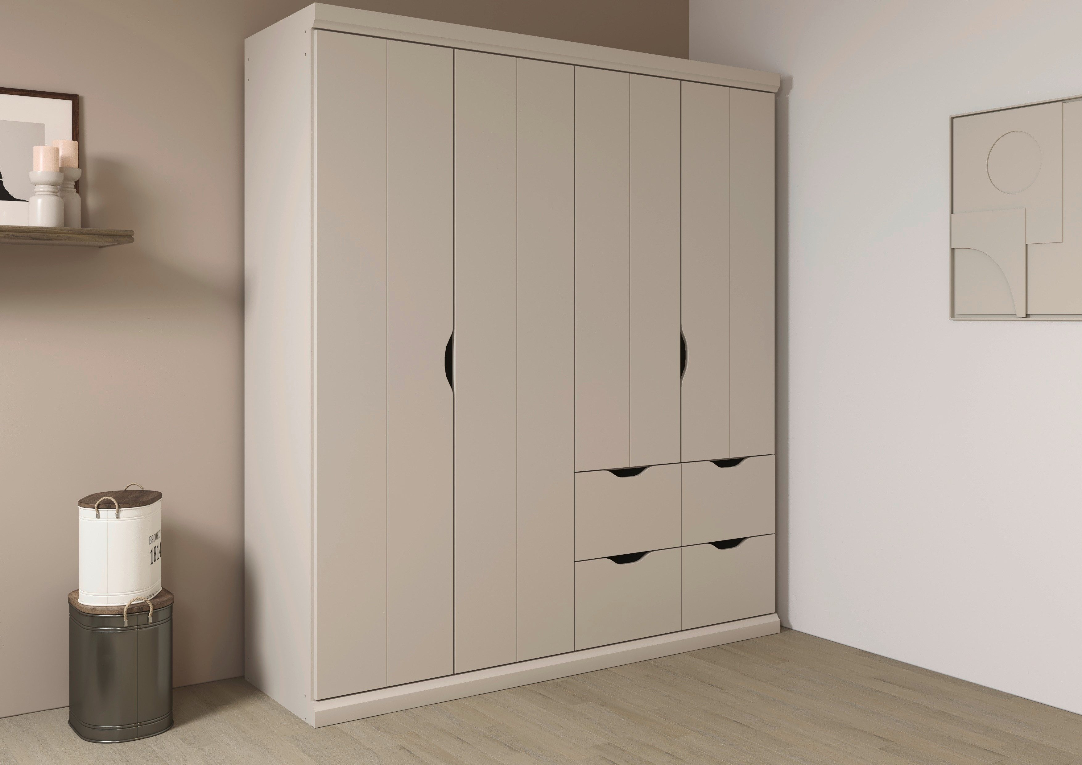 OTTO home Kleiderschrank Mehrzweckschrank Aktenschrank Möbel Mietswohnung Schlafzimmer MARLENE (3 verschiedene Ausstattungen BASIC/CLASSIC/PREMIUM (inkl. SOFT-CLOSE) in 3 Breiten 91/136/181 cm im Landhaus-Stil MADE IN GERMANY